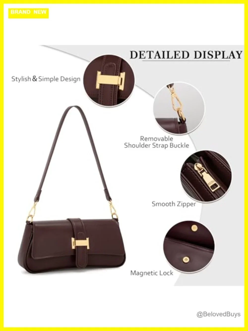 PU leather hobo shoulder bag with chain and leather straps